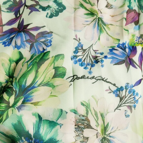 Elegant Mint Green Floral Edwardian inspired Tea gown Size M - L - Picture 9 of 9